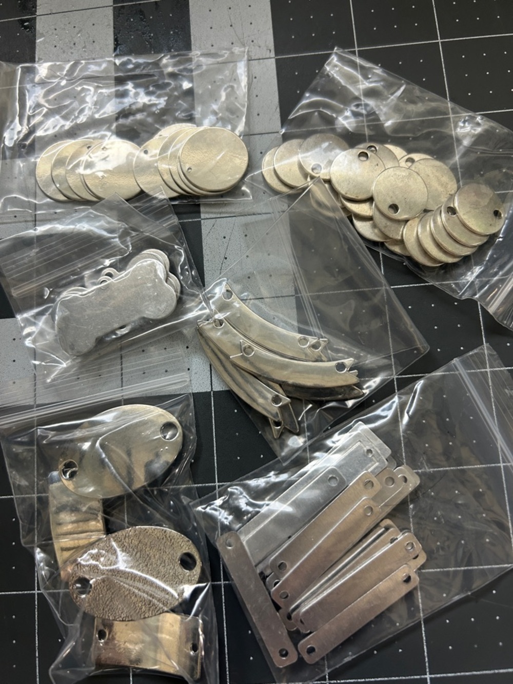 #1 - Silver Tone Metal Jewelry Blanks - Mixed Shapes
